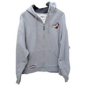 Disney Store Grumpy Zip Hoodie Mens XL Gray Snow White Full Zip Sweatshirt